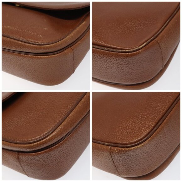 Burberrys Shoulder Bag Leather Brown gold Auth hk2088 - Picture 16 of 16